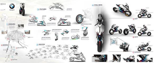 宝马Motorrad概念摩托车设计 未来机械艺术的赛博格交响曲